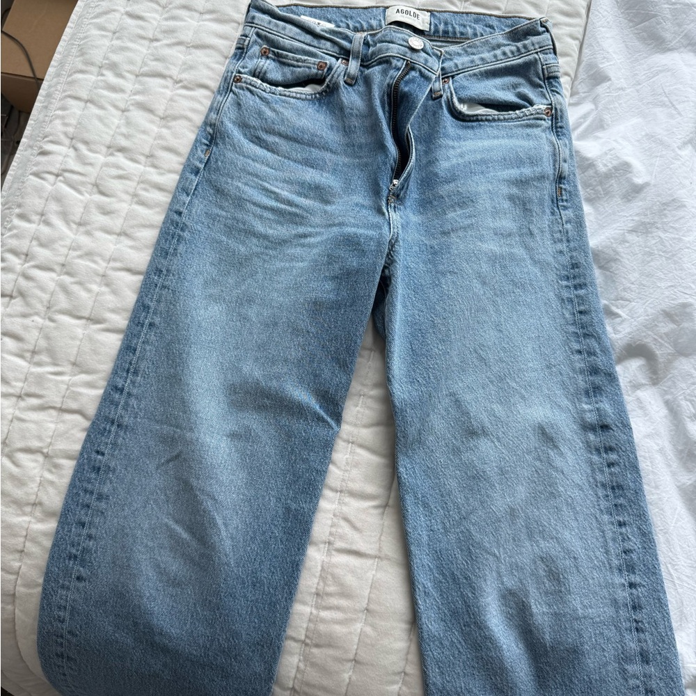Agolde Women's Classic Blue Straight Leg Jeans HARPER CROP